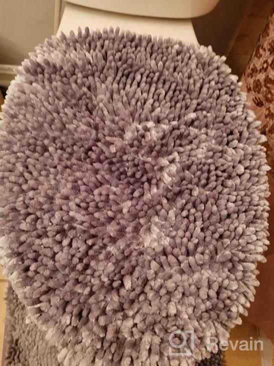 img 1 attached to Luxury Plush Chenille Shag Toilet Lid Cover - SoHome Spa Step Ultra Soft & Machine Washable 18.5"X19.6" Blue review by Tony York