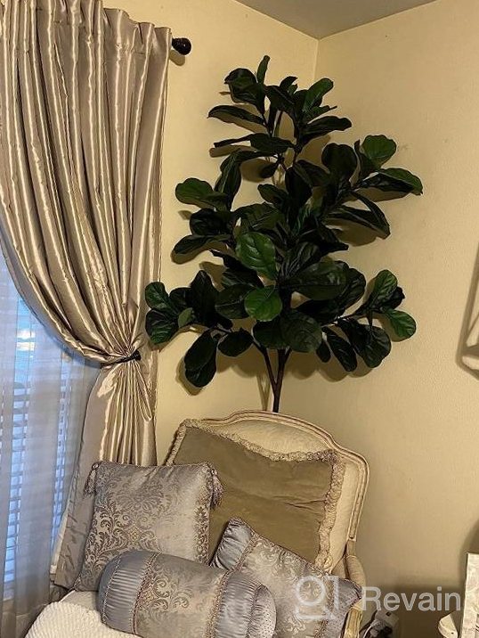 img 1 attached to 2Pack 6Ft Tall Artificial Fiddle Leaf Fig Tree With 86 Decorative Faux Leaves For Home Office Living Room Bathroom Corner Decor Indoor - VIAGDO review by Derek Kraft