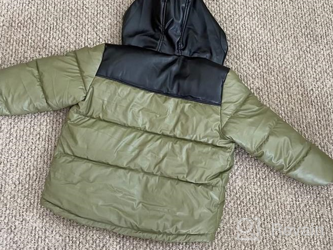 img 1 attached to M2C Boys Winter Thick Puffer Jacket with Stretch PU Leather Outwear for Enhanced Comfort review by Oscar Berry