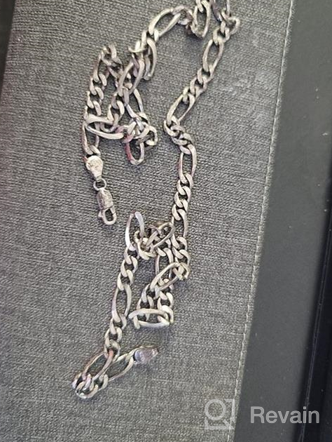 img 1 attached to PROSTEEL 925 Sterling Silver Chain Collection: Cuban Link, Figaro, Rope Chains - Women Men Necklace review by Crystal Kong