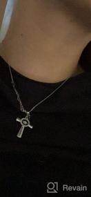 img 8 attached to Sterling Silver Religious Cross Pendant Necklace With Rose And Daisy Flowers - Perfect Gift For Women