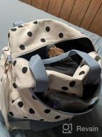 img 1 attached to Polka Dot Canvas Weekender Bag With Shoes Compartment For Women - Perfect Travel Duffle Bag review by Marc Salem