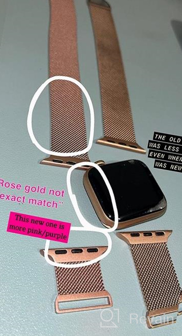 img 1 attached to Upgrade Your IWatch Style With OULUOQI Stainless Steel Mesh Loop Magnetic Clasp Band For Women And Men – Compatible With Apple Watch Series Ultra SE 8 7 6 5 4 3 2 1 – Starlight, 42Mm/44Mm/45Mm/49Mm review by Roberto Strumer