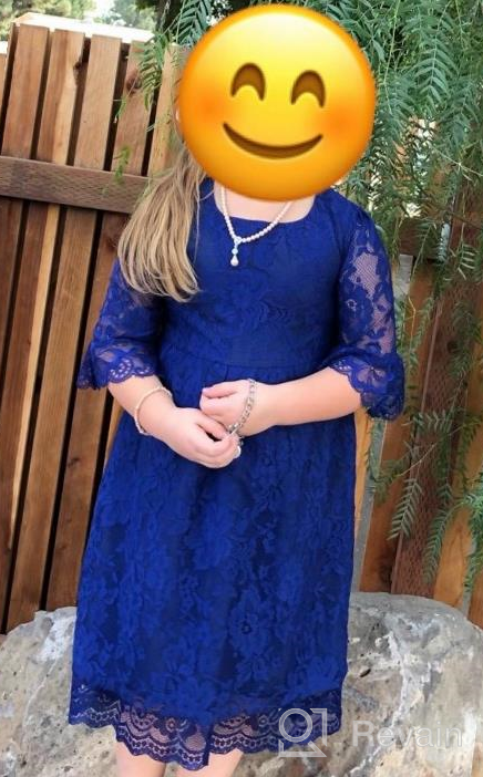 img 1 attached to 👧 Kids' Vintage Party Gowns with Sleeves - Elegant Flower Girls Lace Dresses for Prom Events review by Monique Larsen