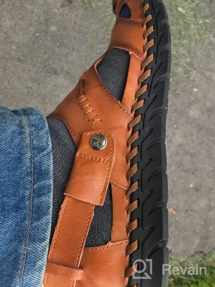 img 1 attached to CEKeugo Leather Fisherman Men's 🐟 Shoes: Adjustability and Athletic Style Combined review by Ronnie Cole