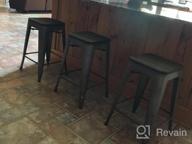 img 1 attached to Upgrade Your Dining Space With UrbanMod'S 4-Piece Metal Barstool Set For Kitchen And Patio - Stackable, Heavy Duty, Industrial Design In Black review by Ryan Mosqueda