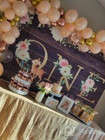 img 6 attached to Deer-Ful First Birthday Party Poster: Sweet Girl'S Sika Deer Theme Backdrop Featuring Floral Design, Rustic Wood Plank Floor Background And Photo Booth Props - 5X3Ft Photo Banner