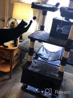 картинка 1 прикреплена к отзыву Бьюишом Светло-серая кошачья площадка с несколькими площадками, домиками, гамаком и обивкой из сизаля - большая кошачья башня для игр и отдыха котенка (модель MMJ03G) от Shug Quinn
