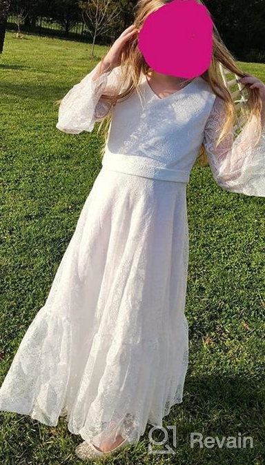 img 1 attached to Fancy Long Sleeve Girls' First Communion Dresses: Sizes 1-12 Years by Sittingley review by Emily Perkins