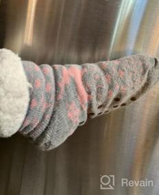 img 4 attached to FRALOSHA Fuzzy Warm Slipper Socks Women Winter Floor Socks Super Soft Lined With Grippers Reading Socks Cozy Sleeping Reindeer Socks