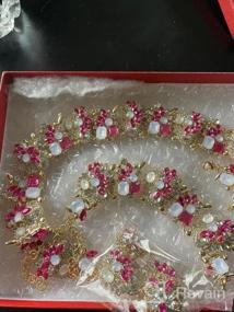 img 4 attached to Женский комплект массивного массивного ожерелья в винтажном стиле - Flyonce Fashion Бижутерия