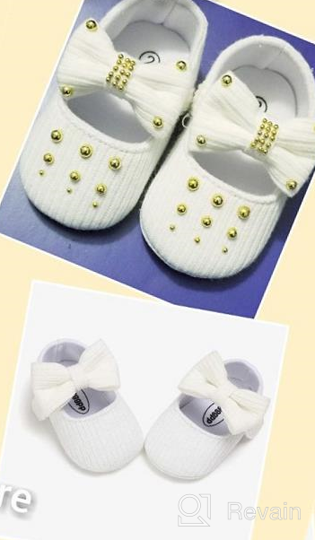 img 1 attached to PanGa Bowknot Ballerina Non Slip 12_Months Girls' Shoes review by Penny Lewis