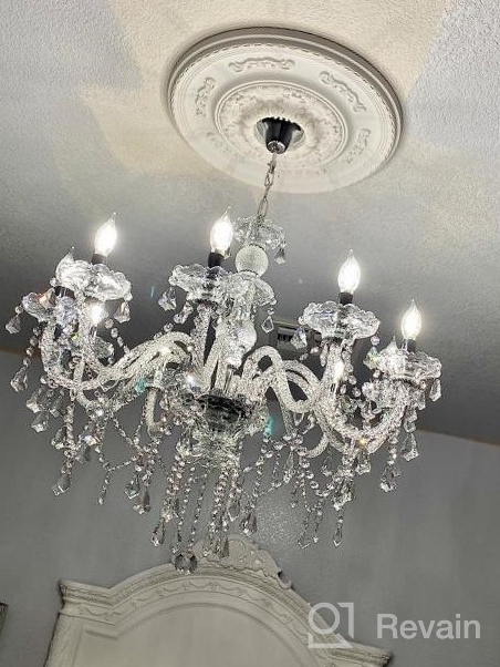 img 1 attached to Ridgeyard Crystal Chandelier - 10 Elegant Lights For A Luxury Living Room review by Daniel Jackson