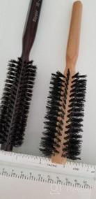 img 5 attached to Boar Bristle Round Brush - Ergonomic Natural Wood Handle For Hair Drying, Styling, Curling & Volume