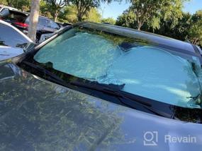 img 6 attached to Medium Plus 64 "× 34" Автомобильный солнцезащитный козырек на лобовое стекло Выдвижной складной солнцезащитный блок 99% УФ-лучей и тепла для переднего окна Защита салона автомобиля