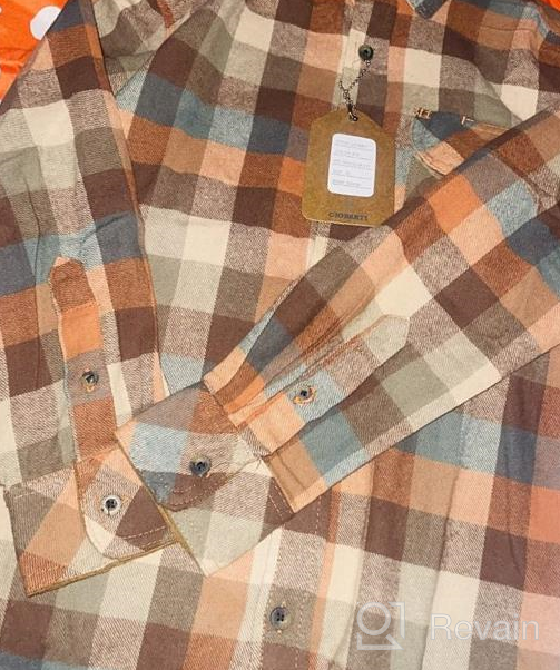 img 1 attached to Stylish and Cozy: Gioberti Boy's Flannel Shirt with Corduroy Accent Pocket review by Darryl Duncan