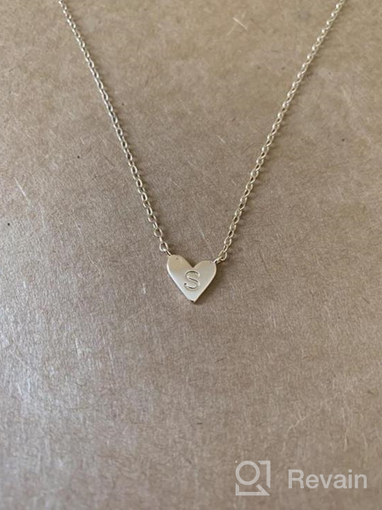 img 1 attached to MONOOC Gold Initial Heart Necklace: Dainty Kids Jewelry for Girls, 14K Gold Plated Toddler Necklace with Small Letter Heart - Delicate Baby Initial Jewelry for Little Girls and Children review by Jun Alves