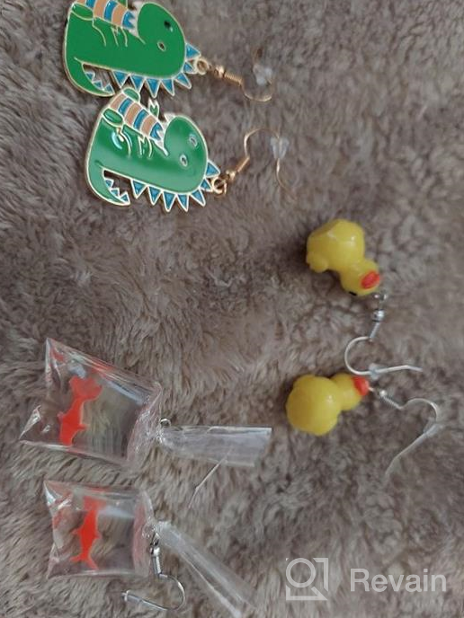 img 1 attached to 🌸 Teen Girls' Ultimate Collection: 16 Pairs of Cute & Quirky Dangle Earrings - Embrace the Kawaii Aesthetic with Boba Tea Drops! review by Patrick Alexander