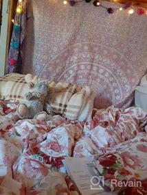 img 5 attached to Украсьте свою спальню с помощью пододеяльника FADFAY'S с акварельным цветочным принтом - винтажное постельное белье для фермерского дома из мягкого хлопка