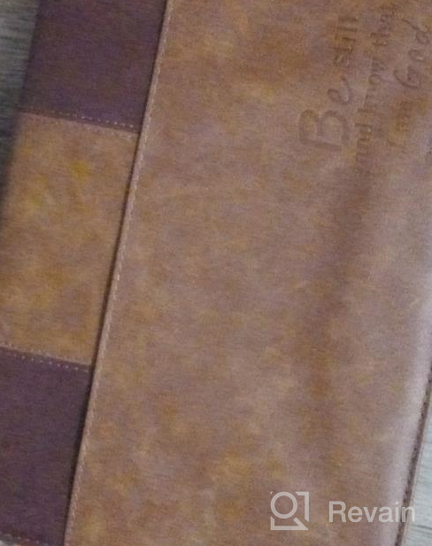 img 1 attached to Large Vintage Blue And Black PU Leather Bible Cover With Zippered Closure And Carrying Handle - Psalm 118:6 Scripture Bag For Men And Women By GraduatePro review by Nikki Green