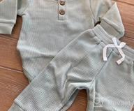 img 1 attached to Warm And Cozy Unisex Newborn Baby Clothes: 2-Piece Solid Knitted Cotton Romper And Pants Set For Winter review by Michael Bustamante