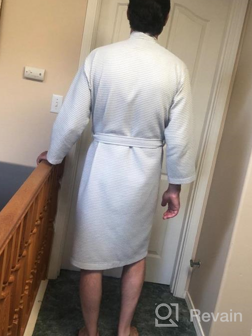 img 1 attached to Luxurious X-Large Kimono Waffle Bathrobe by TowelSelections - Ultimate Comfort and Style review by Kevin Young