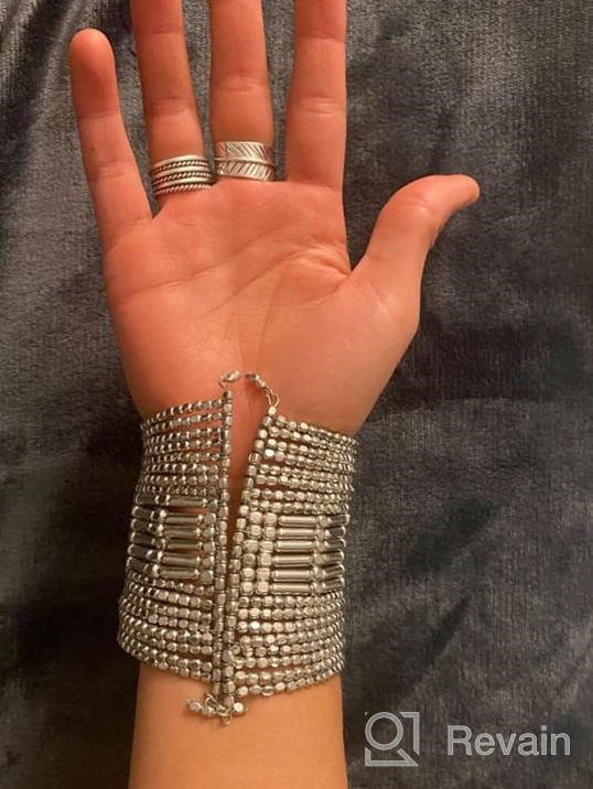 img 1 attached to The Stylish Tribal Chic Silver Metal Spiral Cuff/Bracelet for Girls/Women review by Greg Mack