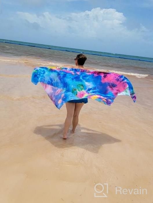 img 1 attached to Chic Sheer Chiffon Beach Pareos Sarong For Women - Perfect Swimsuit Cover Up, Bikini Wrap, And Swimwear Accessory review by Aida Plata