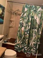 img 1 attached to Artistic Botanical Green Leaves Shower Curtain Set With Hooks - Tropical Palm Print On White Background - 72" X 72" Fabric Bathroom Curtain For Stunning Décor review by Daniel Ortiz