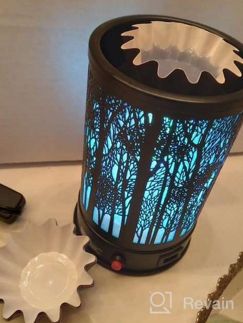 img 1 attached to USB Charged Hituiter Wax Melt Warmer With 7 Color LED Lighting And Classic Black Forest Design For Scented Wax, Oil, And Candle Melts - Perfect Home Décor And Gift review by Lawrence George