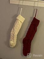 img 1 attached to 6 Pack 18" Large Cable Knit Christmas Stockings With Name Tags - Burgundy Red, Ivory White, Green Chunky Hand Stockings review by Brennan Buckley