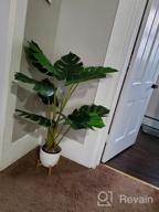 img 1 attached to Artificial Swiss Cheese Plant - 4Ft Tall Monstera Deliciosa With 15 Split Leaves - Faux Tropical Monstera Palm Tree For Home, Office, Store, Garden Floor Decor - Set Of 2 review by Joseph Swanson