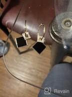 img 1 attached to Gold Plated Geometric Statement Earrings for Women and Girls - Black and White Dangle Drop Fashion Jewelry review by Alice Johnson