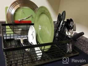 img 5 attached to Organize Your Kitchen In Style With TQVAI Metal Dish Drying Rack And Silverware Holder In Black