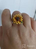 img 1 attached to Santuzza Handmade Enamel Flower Ring: Exquisite 925 Sterling Silver Orchid Jewellery review by Los Bizness