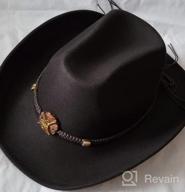 img 1 attached to Lisianthus Wide Brim Felt Cowboy Hats With Belt For Men & Women - Perfect For Outdoor Adventure! review by Jake Hill