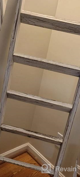 img 1 attached to Stylish And Functional Hallops 5Ft Wooden Blanket Ladder - Perfect For Rustic Farmhouse Decor! review by Glenn Kumar