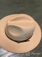 img 1 attached to Women'S Wide Brim Wool Fedora Panama Hat With Belt Buckle By Lisianthus review by Victor Pinckney
