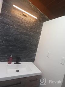 img 6 attached to Обновите свою ванную комнату с помощью современной светодиодной панели Joossnwell Modern LED Vanity Light Bar - 23,62 дюйма регулируемые черные светильники для ванной комнаты для прохладной и стильной атмосферы