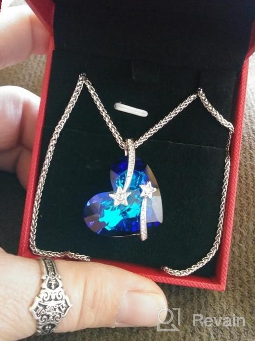 img 1 attached to LADY COLOUR Heart Necklaces: Engraved Crystal Jewelry Gifts for Women in Gift 💖 Box - Ideal for Wife, Girlfriend, Mom, and Daughter on Christmas, Birthday, and Anniversary! review by Angel Packer