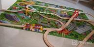 img 1 attached to Deluxe Wooden Train Track Set - 55 Pieces With 3 Destination Options For Compatible Brands - Ideal Gifts For Kids And Toddlers! review by Dianna Oden