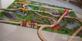 img 7 attached to Deluxe Wooden Train Track Set - 55 Pieces With 3 Destination Options For Compatible Brands - Ideal Gifts For Kids And Toddlers!