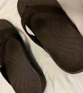 img 1 attached to Comfortable & Supportive Orthotic Flip Flops For Men And Women - V.Step Leather Thong Sandals With Arch Support, Perfect For Plantar Fasciitis! review by John Wood