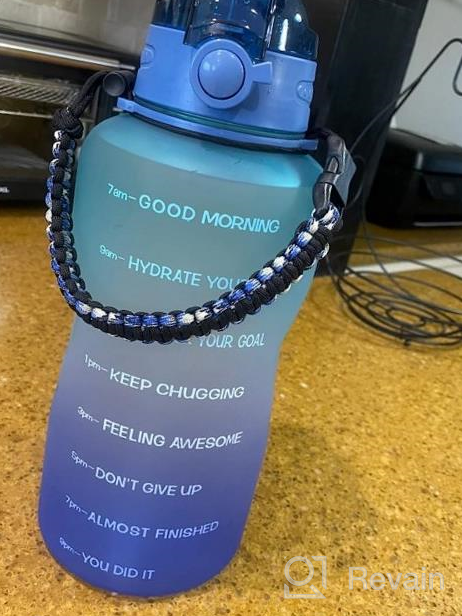 img 1 attached to Fidus 128oz Motivational Water Bottle with Paracord Handle & Removable Straw - BPA Free Leakproof Water Jug with Time Marker to Ensure Sufficient Hydration Throughout the Day review by Nick Morales