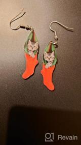 img 5 attached to 🎄 Acrylic Christmas American Shorthair Cat Dog Earrings - Dangle Drop Jewelry for Women Girls - Ideal Gift