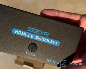 img 8 attached to SGEYR 3-портовый разветвитель HDMI 2.0 - Металлический селектор HDMI с ИК-пультом дистанционного управления для Ultra HD 4K @ 60Hz, 3D, 2160P и 1080P - Совместимость с HDCP 2.2 - Переключатель HDMI 3 в 1