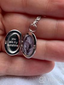 img 8 attached to SILVERCUTE 925 Sterling Silver Customizable Photo Lockets: Heart/Round/Oval Shape, Holds 1-2 Pictures, Perfect Gift For Women And Girls, Chain Length Options Available