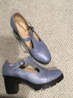 img 1 attached to Womens Leather Mary Jane Oxfords - Classic T-Strap Platform, Chunky Mid-Heel Pumps With Square Toe Design For Dressy And Formal Occasions By DADAWEN review by Richard Ahmar