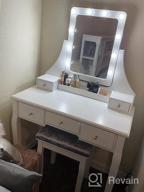 img 1 attached to CHARMAID LED Vanity Set With 10 Dimming Light Bulbs, 3-Slot Removable Organizer, 5 Drawers, 2 Dividers, Dressing Makeup Table With Lighted Mirror And Cushioned Stool For Bedroom Bathroom (White) review by Ryan Bennett