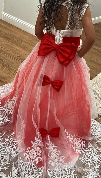 img 1 attached to Kids Puffy Tulle Ball Gown - Princess Lilac Long Girls' Pageant Dresses for Prom review by April Mitchell